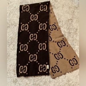 Gucci Jacquard Wool Silk Scarf Women/Men